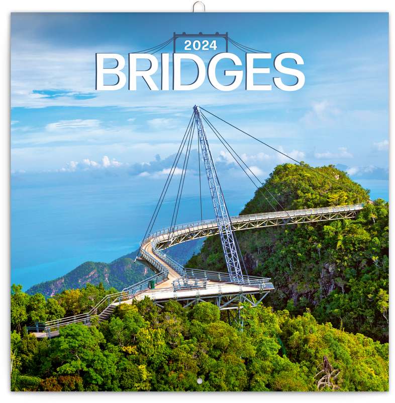 Poznámkový kalendář Mosty 2024, 30 x 30 cm