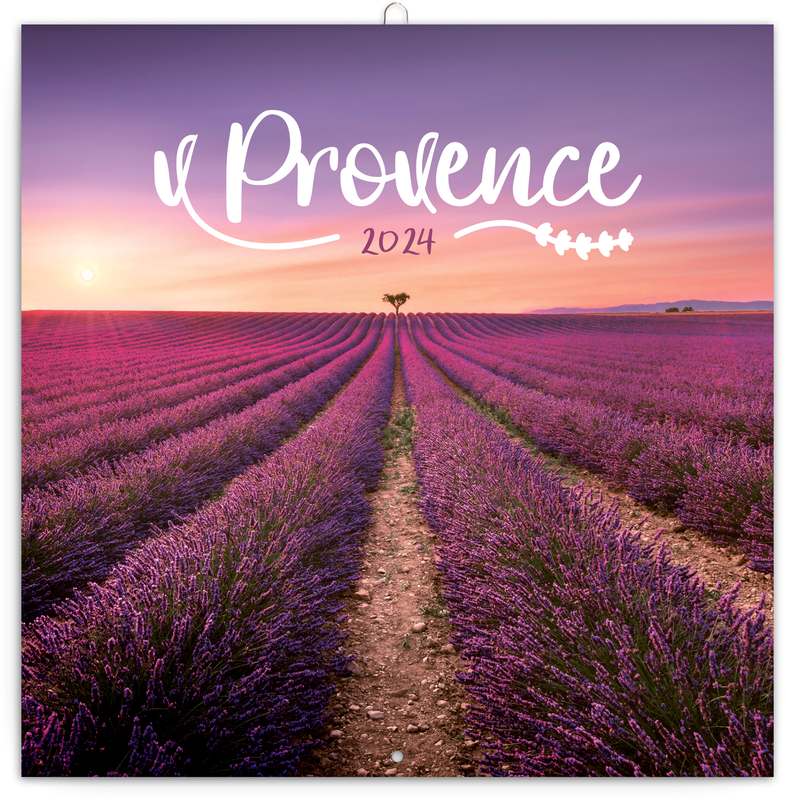 Poznámkový kalendář Provence 2024, voňavý, 30 x 30 cm