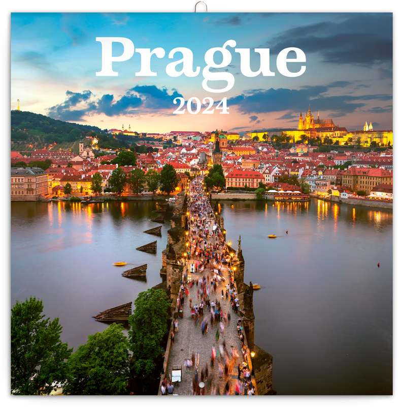 Poznámkový kalendář Praha 2024, 30 x 30 cm