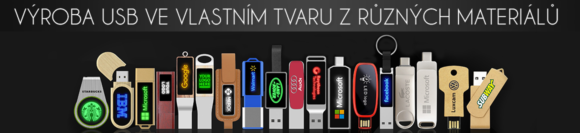 Výroba USB ve vlastním tvaru z různých materiálů