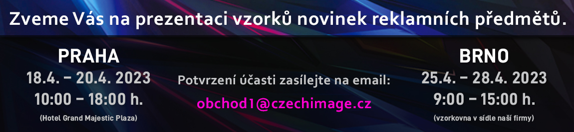 Pozvánka na prezetnaci vzorků novinek reklamních předmětů